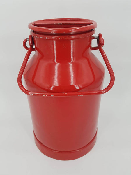 Ancien pot à lait Japy en aluminium peint en rouge