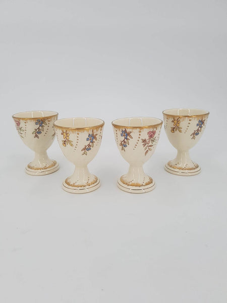 4 coquetiers modèle Louis XV manufacture de Sarreguemines en 1890