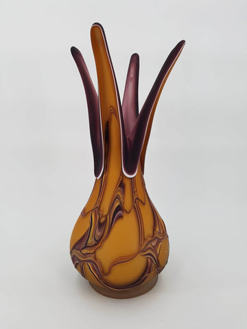 Grand vase en pâte de verre signé par le Maître verrier Darius Zarrin (1960)