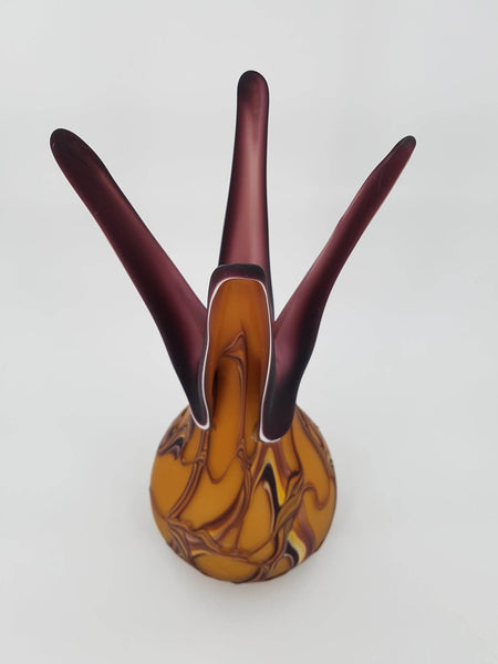 Grand vase en pâte de verre signé par le Maître verrier Darius Zarrin (1960)