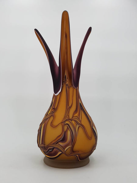 Grand vase en pâte de verre signé par le Maître verrier Darius Zarrin (1960)