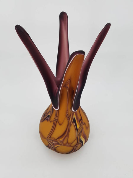 Grand vase en pâte de verre signé par le Maître verrier Darius Zarrin (1960)