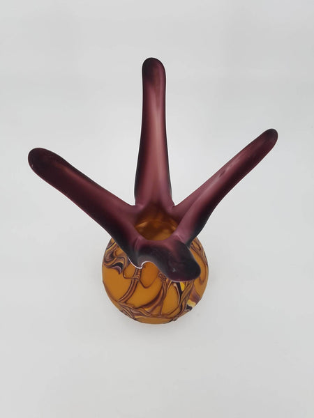 Grand vase en pâte de verre signé par le Maître verrier Darius Zarrin (1960)