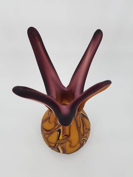 Grand vase en pâte de verre signé par le Maître verrier Darius Zarrin (1960)