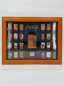 Pin's de collection Coca Cola "Jeux Olympiques 1996" encadrement en bois