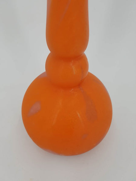 Vase "Berluze" soliflore Lorrain en pâte de verre de couleur orange