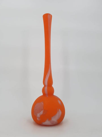 Vase "Berluze" soliflore Lorrain en pâte de verre de couleur orange