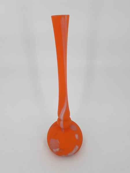 Vase "Berluze" soliflore Lorrain en pâte de verre de couleur orange