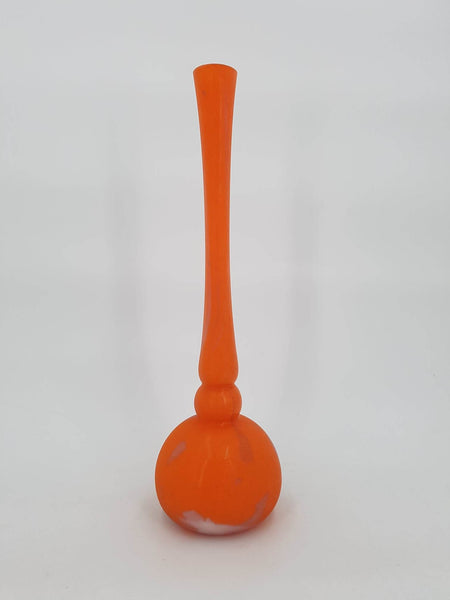 Vase "Berluze" soliflore Lorrain en pâte de verre de couleur orange