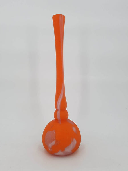 Vase "Berluze" soliflore Lorrain en pâte de verre de couleur orange