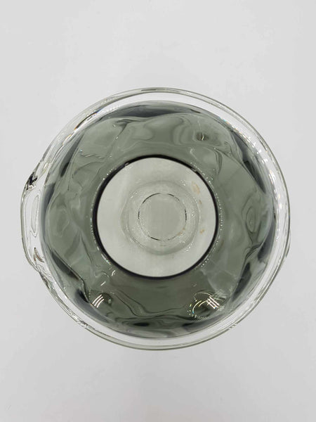 Vase vintage en verre soufflé transparent et fumé