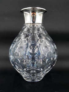 Rare vase Art déco orfèvre Wilhelm Binder en cristal et argent 925 (1910-1920)