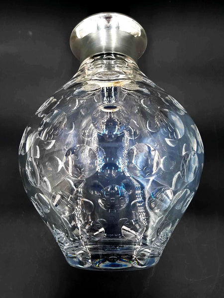 Rare vase Art déco orfèvre Wilhelm Binder en cristal et argent 925 (1910-1920)