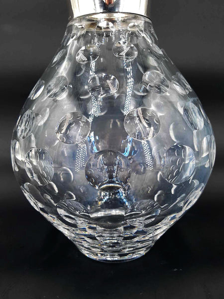 Rare vase Art déco orfèvre Wilhelm Binder en cristal et argent 925 (1910-1920)