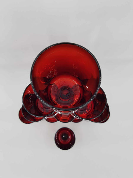 11 verres à vin vintage Luminarc de couleur rubis (1960)