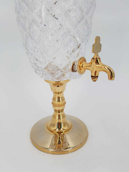 Ancienne fontaine à Absinthe en cristal et métal doré