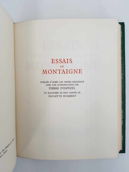 Luxueuse édition de bibliophile des "Essais" de Montaigne
