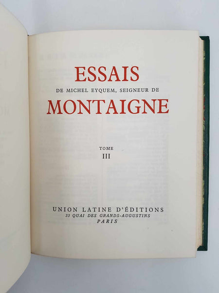 Luxueuse édition de bibliophile des "Essais" de Montaigne