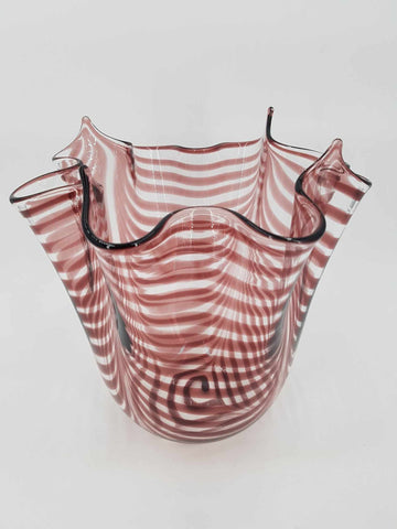Grand vase mouchoir fazzoletto en verre de Murano