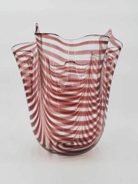 Grand vase mouchoir fazzoletto en verre de Murano