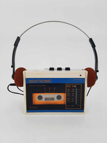 Rare Walkman Dentronic avec son casque d'origine (1980-1990)