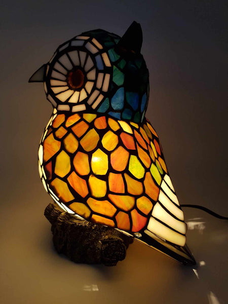 Grande lampe à poser de style Tiffany en pâte de verre