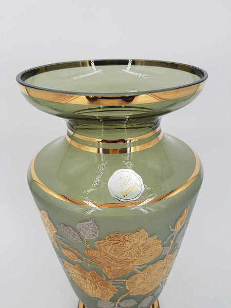 Grand vase en verre fumé de Bohême Kamenicky Senov (1930-1950)