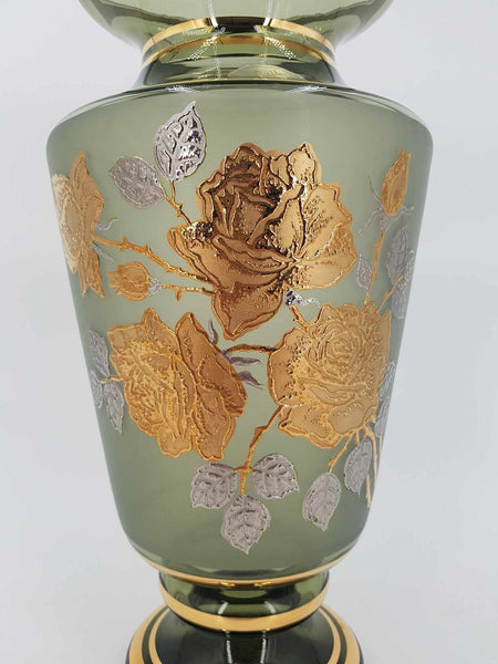 Grand vase en verre fumé de Bohême Kamenicky Senov (1930-1950)