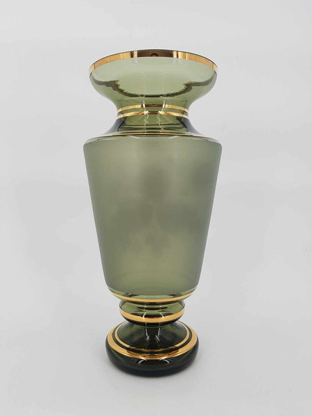 Grand vase en verre fumé de Bohême Kamenicky Senov (1930-1950)