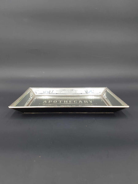 Rare petit plateau miroir biseauté DR H.GNADENDORFF N.Y. APOTHECARY