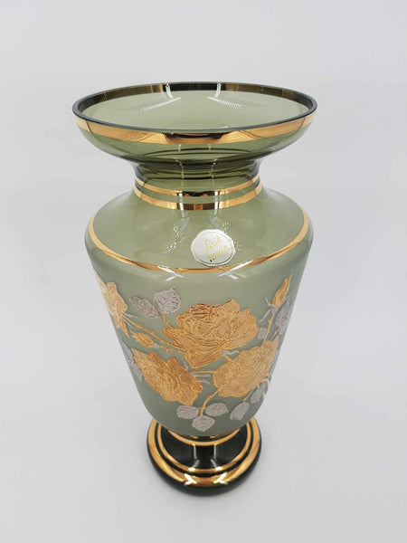 Grand vase en verre fumé de Bohême Kamenicky Senov (1930-1950)