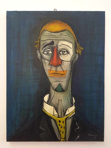 Huile sur toile " Le clown triste" de Bernard Buffet reproduit par Jean Pierre Poidevin