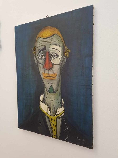 Huile sur toile " Le clown triste" de Bernard Buffet reproduit par Jean Pierre Poidevin