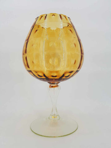 Grand vase vintage orange en verre d'Empoli (Italie)