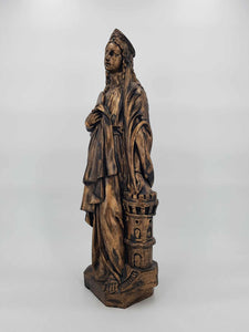 Grande statue de la Sainte-Barbe en plâtre