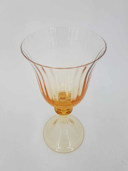 Ensemble de 6 verres à vin en cristal aux reflets dorés "Cristallerie de Portieux"