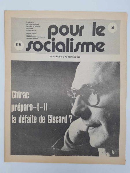 Ensemble de 25 anciens journaux "Pour le socialisme" de Octobre 1980 à Juillet 1981