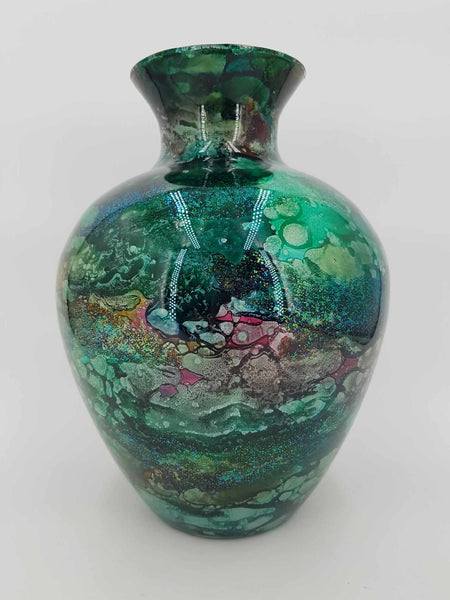 Grand vase en verre laqué pièce unique par Jean Noël Bouillet