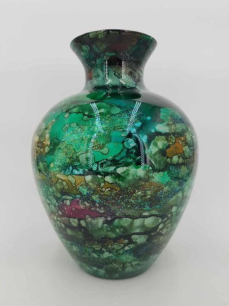 Grand vase en verre laqué pièce unique par Jean Noël Bouillet