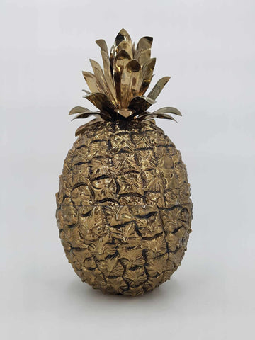 Seau à glace Ananas vintage par Hans Turnwald en métal doré des années 70