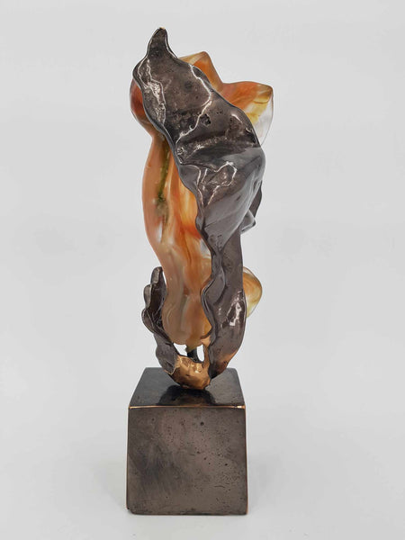 Buste Féminin en bronze massif et pâte de verre par Yves Lohé 1947 (Sculpteur du XXe siècle)