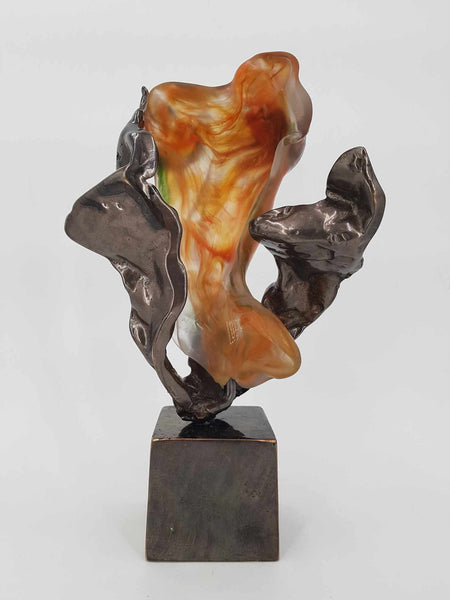 Buste Féminin en bronze massif et pâte de verre par Yves Lohé 1947 (Sculpteur du XXe siècle)