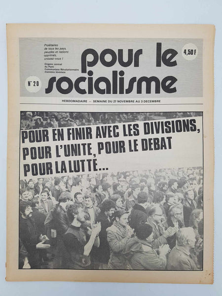 Ensemble de 25 anciens journaux "Pour le socialisme" de Octobre 1980 à Juillet 1981