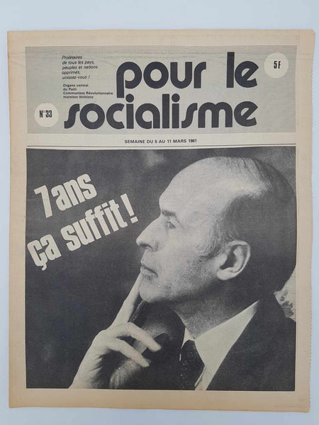 Ensemble de 25 anciens journaux "Pour le socialisme" de Octobre 1980 à Juillet 1981