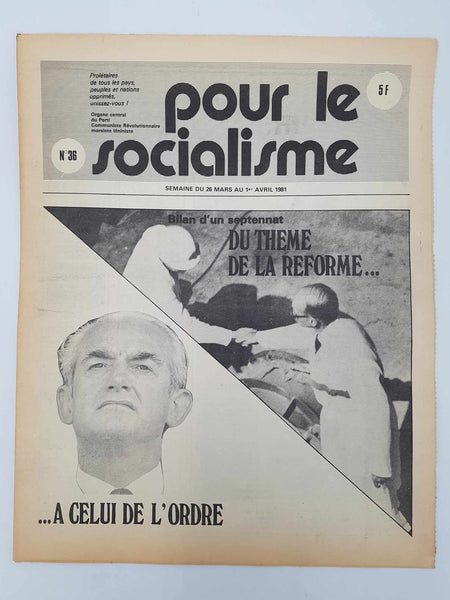 Ensemble de 25 anciens journaux "Pour le socialisme" de Octobre 1980 à Juillet 1981