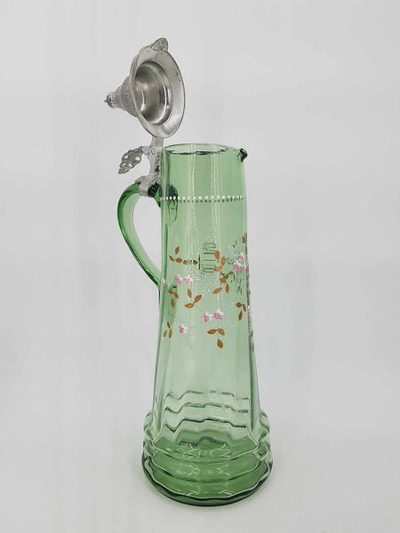 Rare service Art Nouveau Allemand en verre avec présence d'ouraline