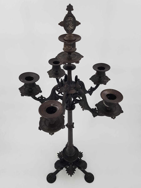 Chandelier - Candélabre en bronze par F L Vonbach Offenbach (XIXe siècle)