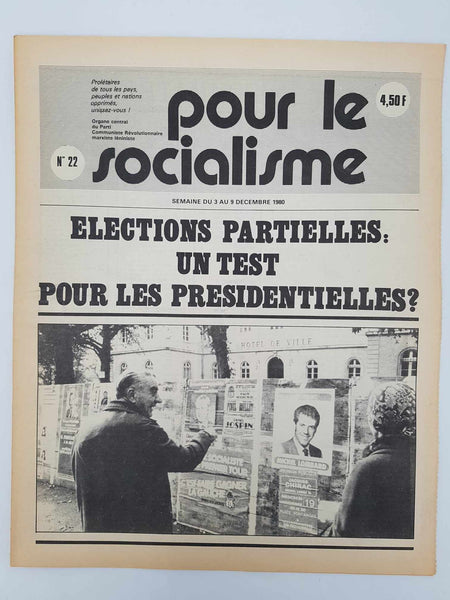 Ensemble de 25 anciens journaux "Pour le socialisme" de Octobre 1980 à Juillet 1981