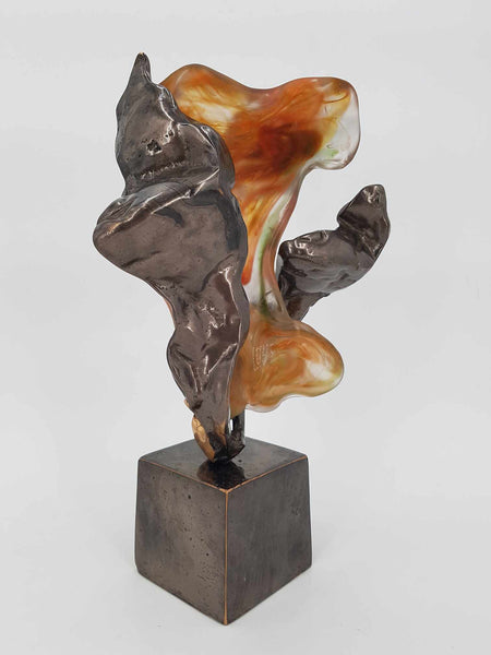 Buste Féminin en bronze massif et pâte de verre par Yves Lohé 1947 (Sculpteur du XXe siècle)