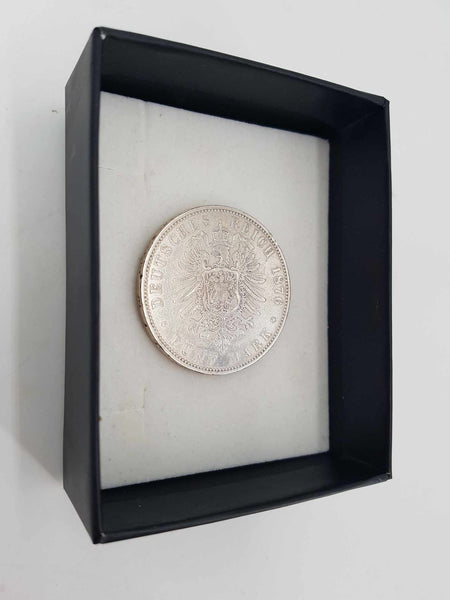 Ancienne pièce de monnaie "Fünf Mark" en argent datée de 1876